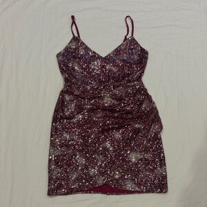 Lulu's Sparkling Purple Mini Dress